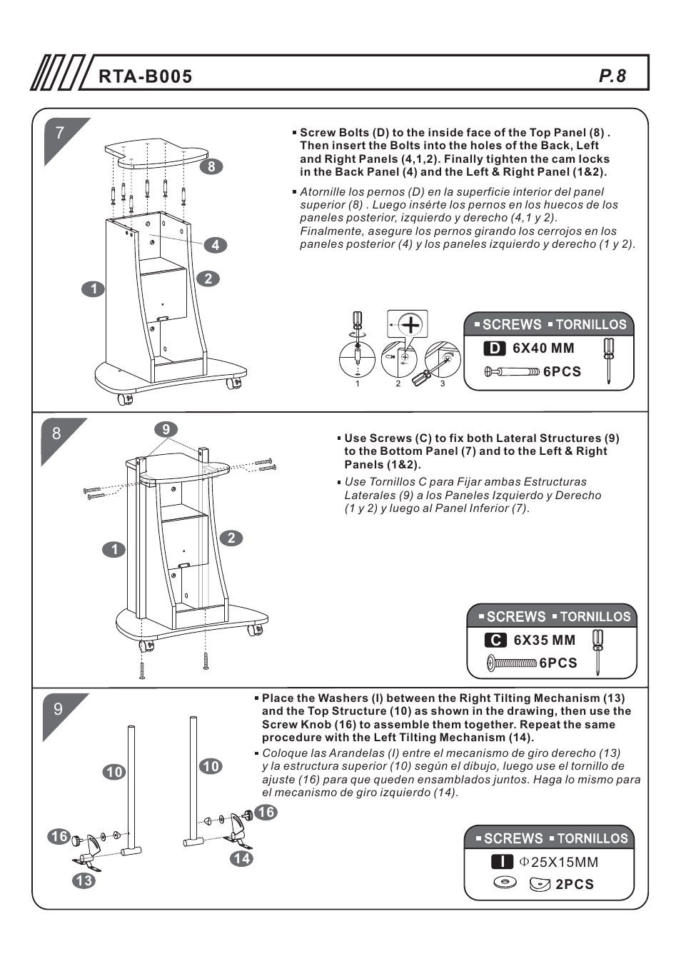 RTA Products RTA-B005 User Manual | Page 8 / 15