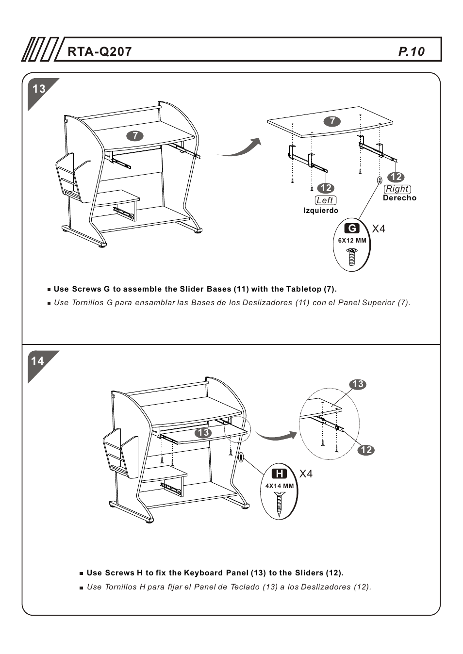 RTA Products RTA-Q207 User Manual | Page 10 / 15