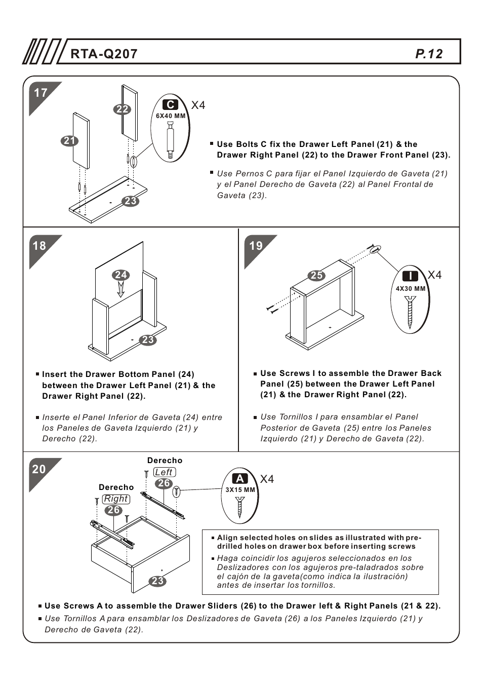 RTA Products RTA-Q207 User Manual | Page 12 / 15