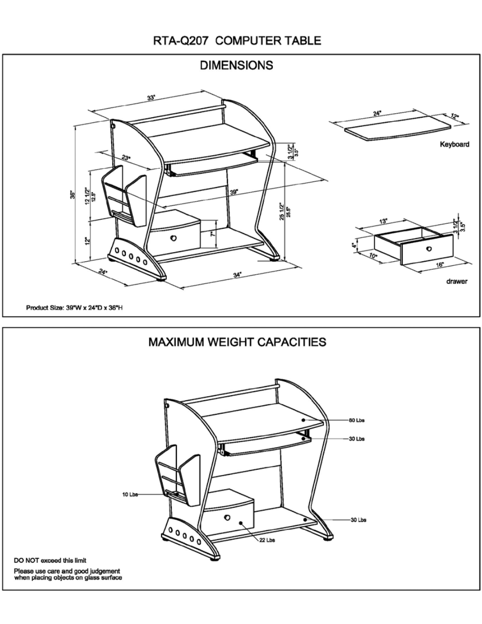 RTA Products RTA-Q207 User Manual | Page 14 / 15