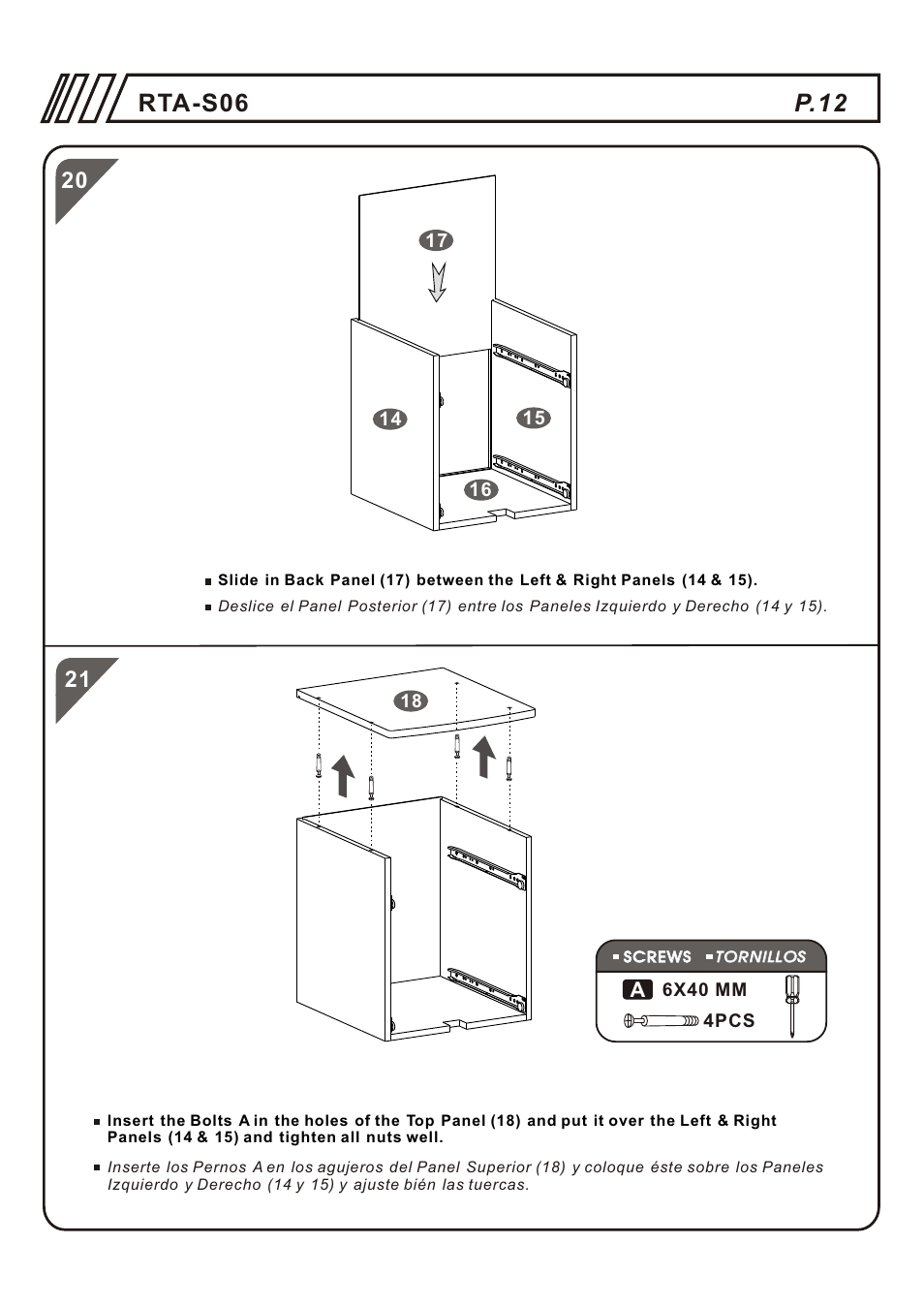 P.12 rta-s06 | RTA Products RTA-S06 User Manual | Page 12 / 18
