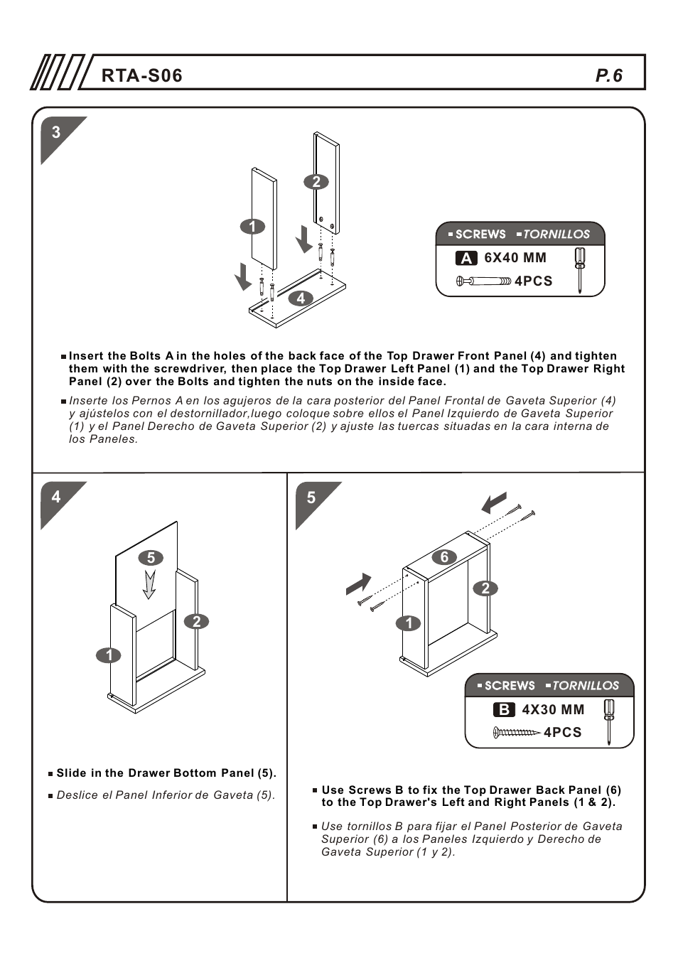 P.6 rta-s06 | RTA Products RTA-S06 User Manual | Page 6 / 18