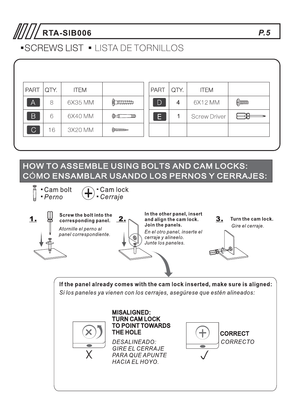 RTA Products RTA-B006 User Manual | Page 5 / 11
