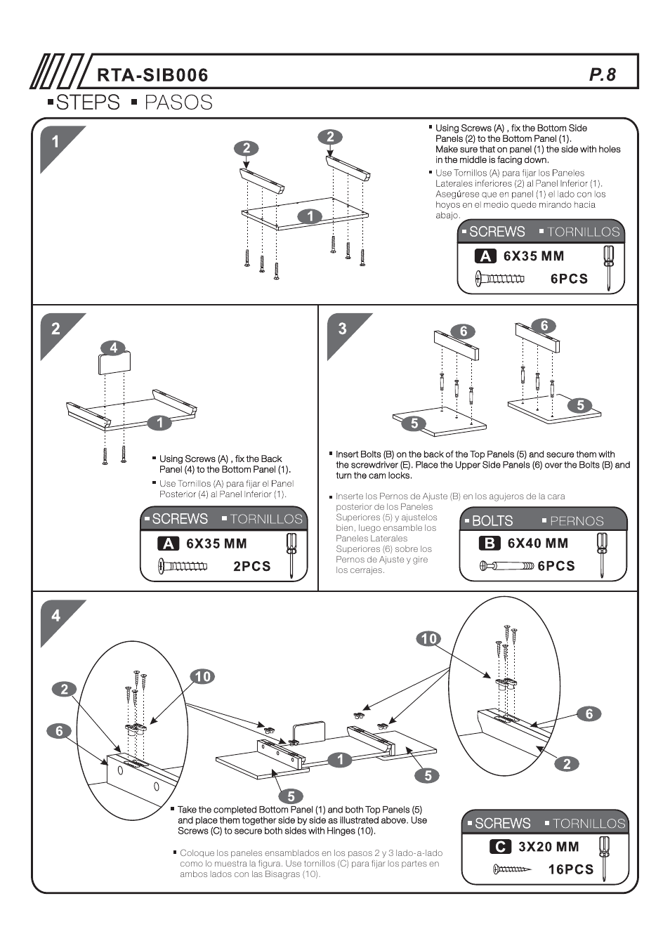 RTA Products RTA-B006 User Manual | Page 8 / 11