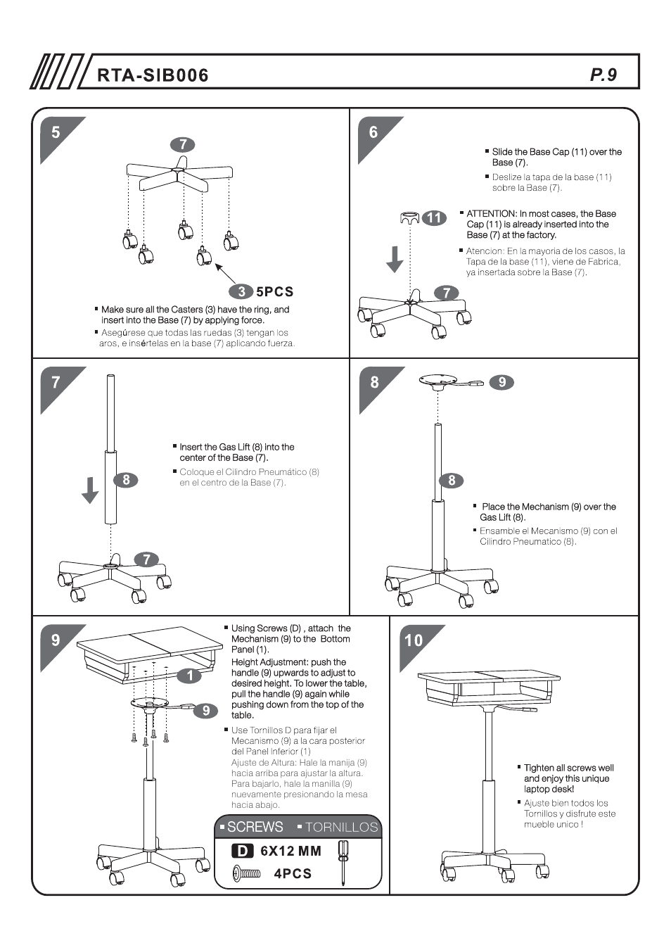 RTA Products RTA-B006 User Manual | Page 9 / 11