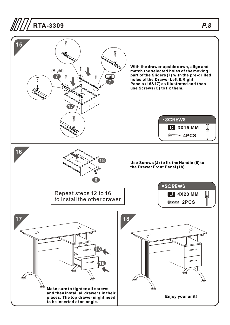 RTA Products RTA-3309 User Manual | Page 8 / 10