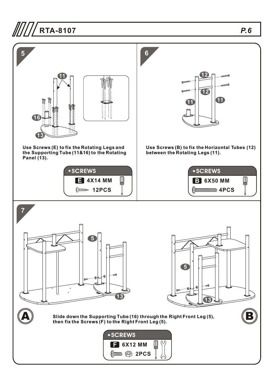 RTA Products RTA-8107 User Manual | Page 6 / 10