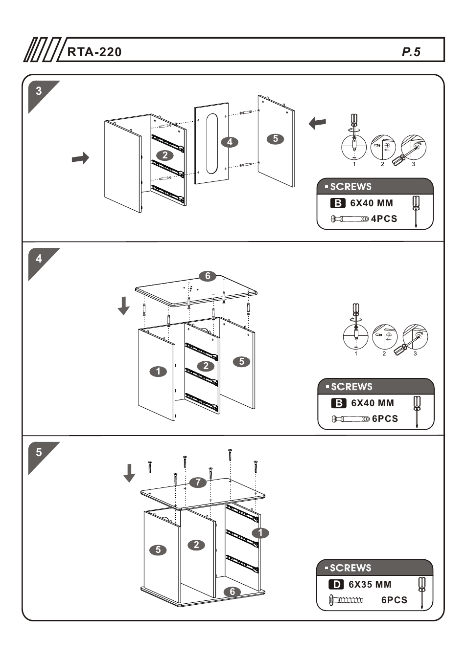 Т³гж 5, Rta-220 | RTA Products RTA-220AB User Manual | Page 5 / 12
