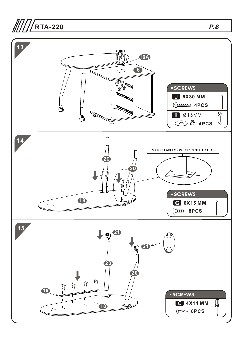 Т³гж 8, Rta-220 | RTA Products RTA-220AB User Manual | Page 8 / 12