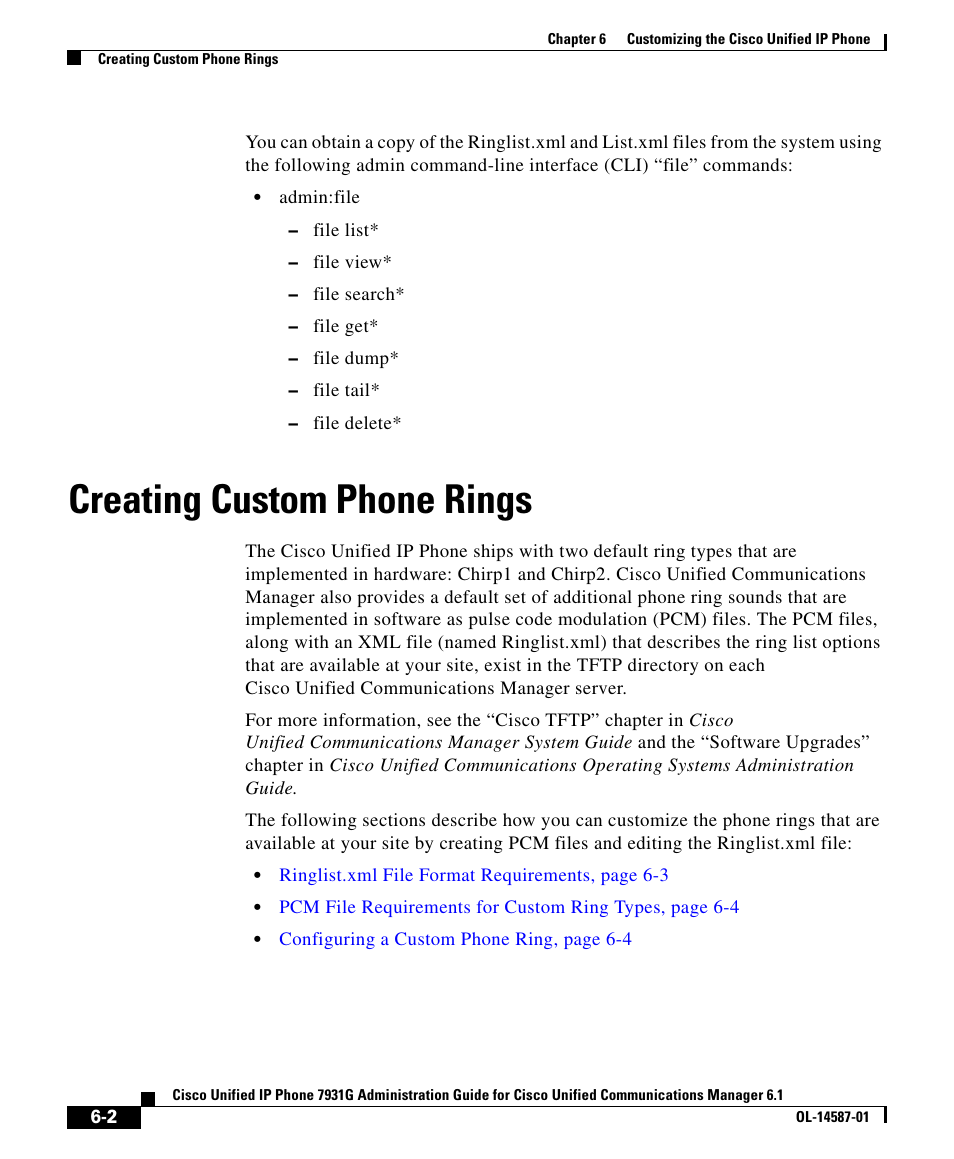 Creating custom phone rings | Cisco UNIFIED 7931G User Manual | Page 2 / 10