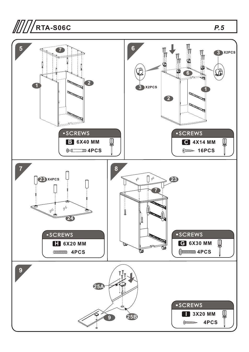 Т³гж 5, Rta-s06c | RTA Products RTA-S06C User Manual | Page 5 / 11