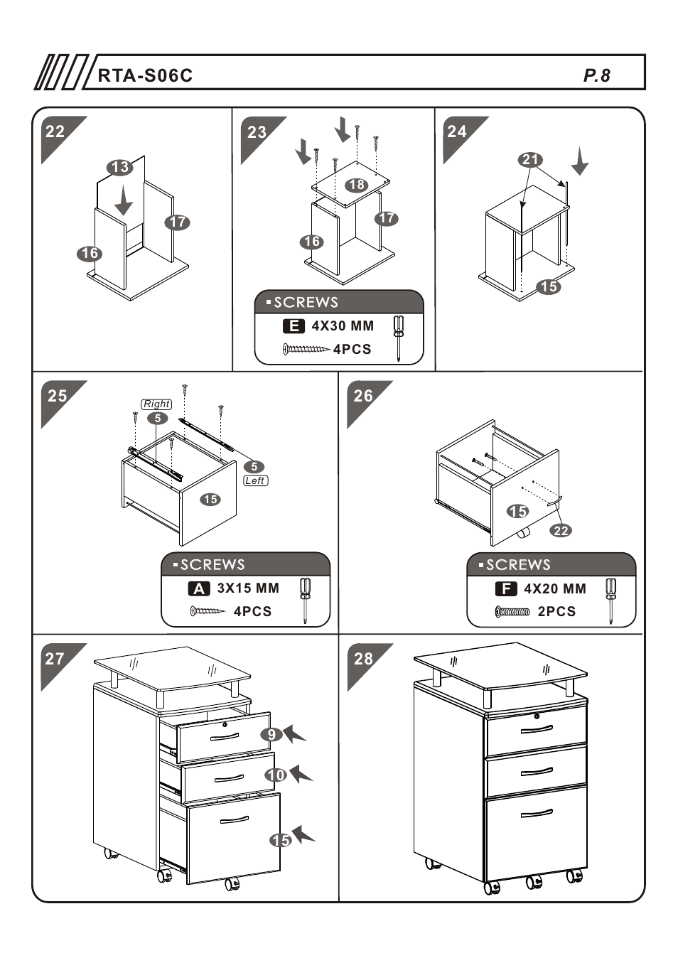 Т³гж 8, Rta-s06c | RTA Products RTA-S06C User Manual | Page 8 / 11