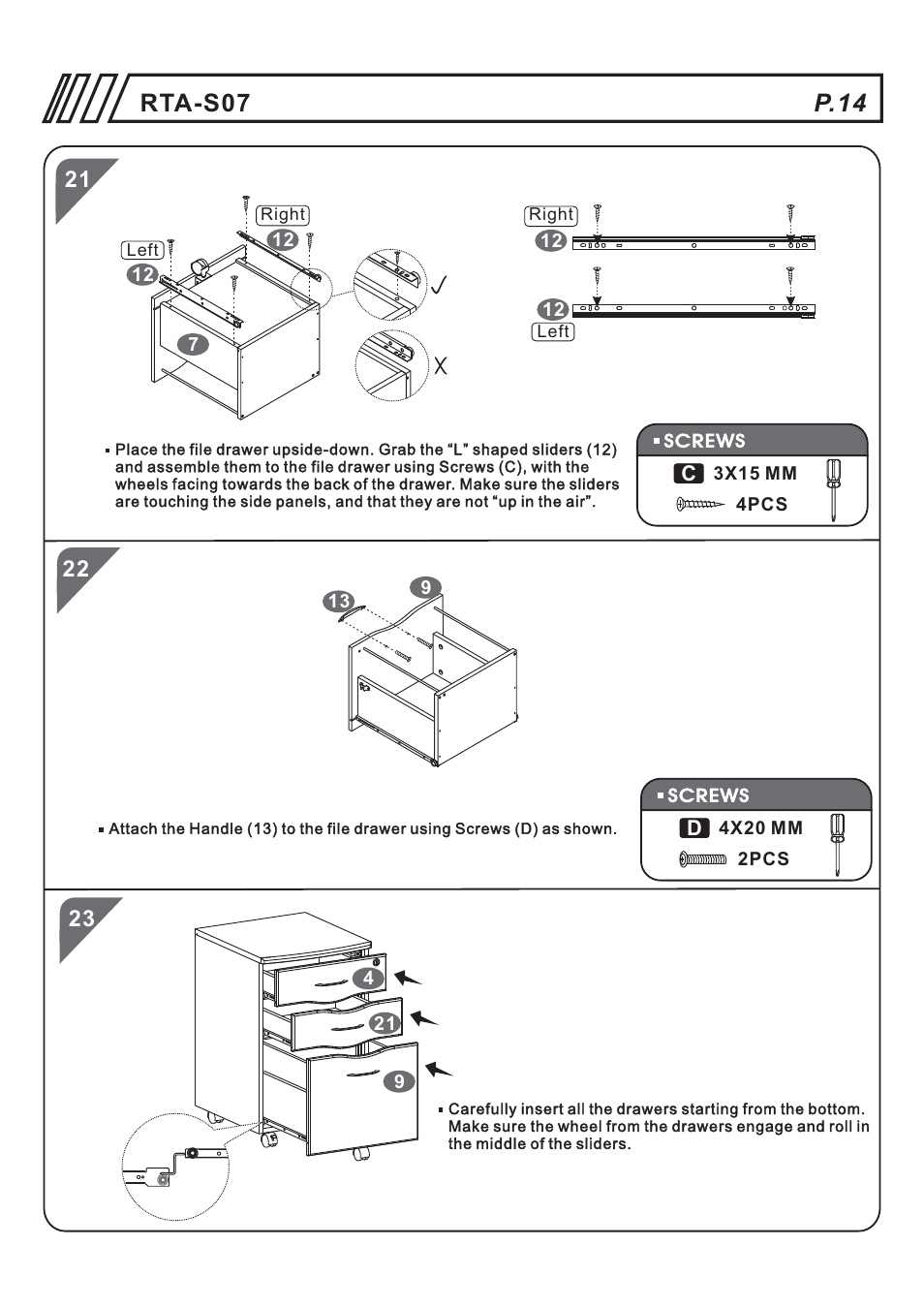 页 14, P.14 rta-s07 | RTA Products RTA-S07 User Manual | Page 14 / 17