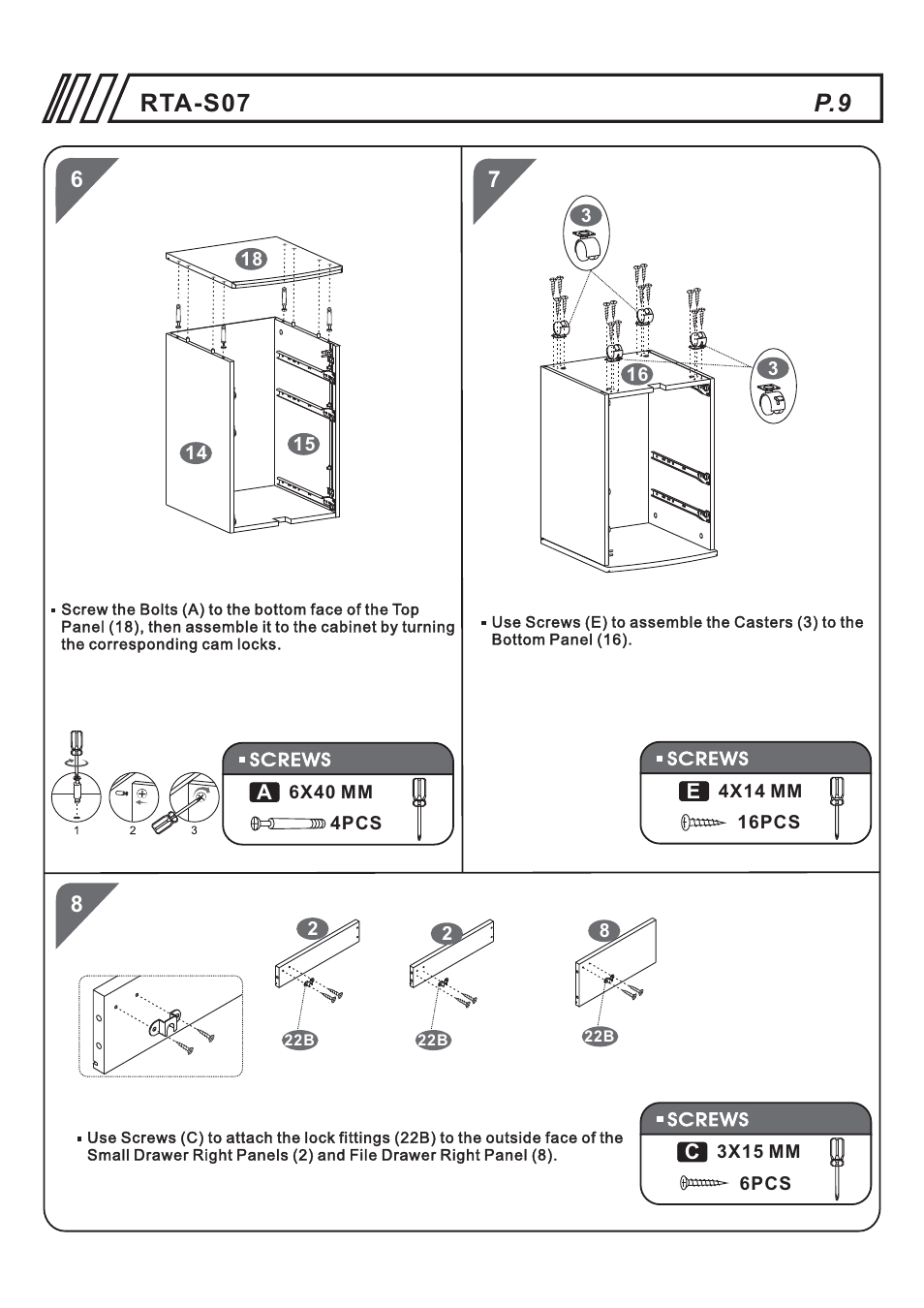 P.9 rta-s07 | RTA Products RTA-S07 User Manual | Page 9 / 17