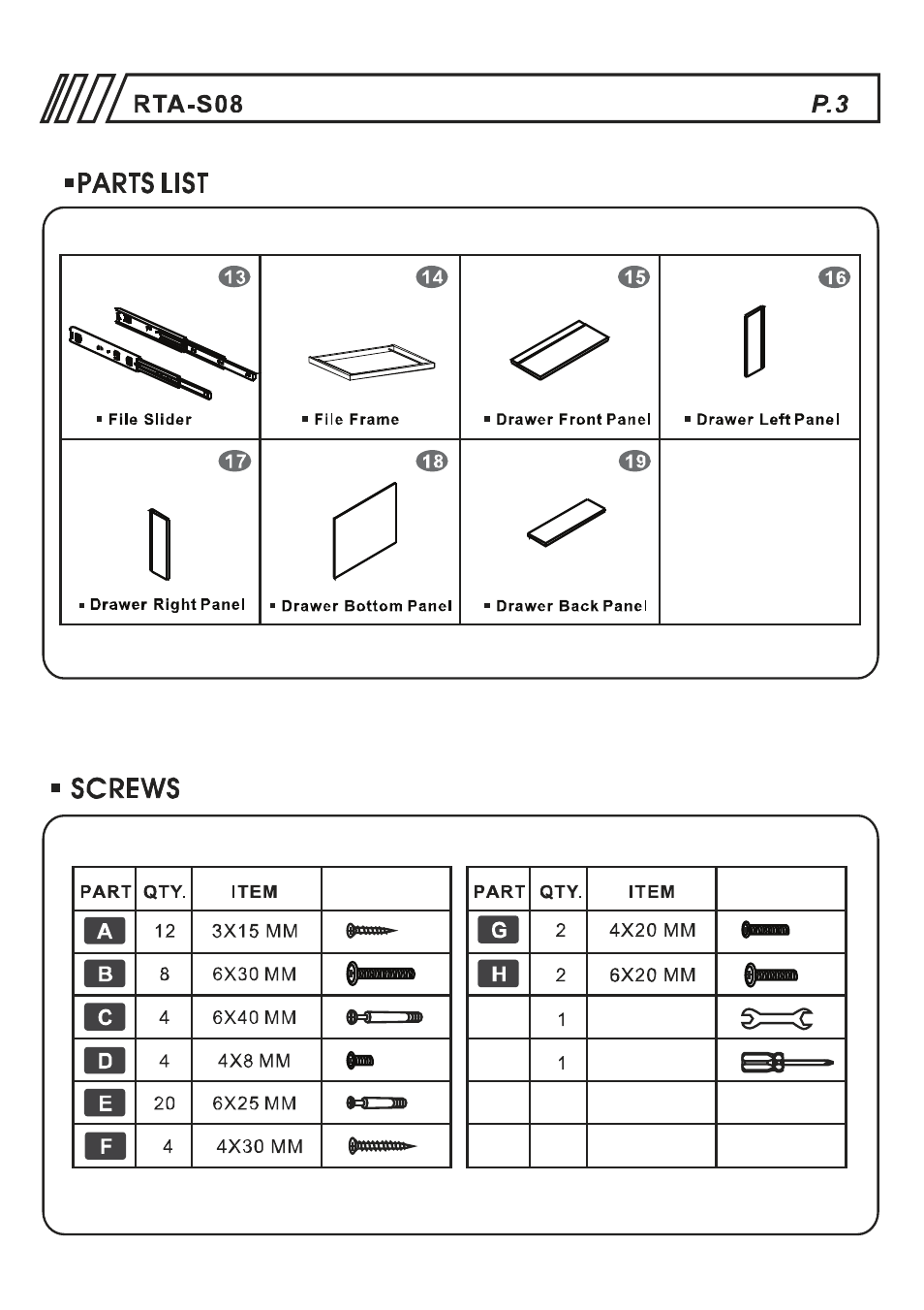 RTA Products RTA-S08 User Manual | Page 3 / 10