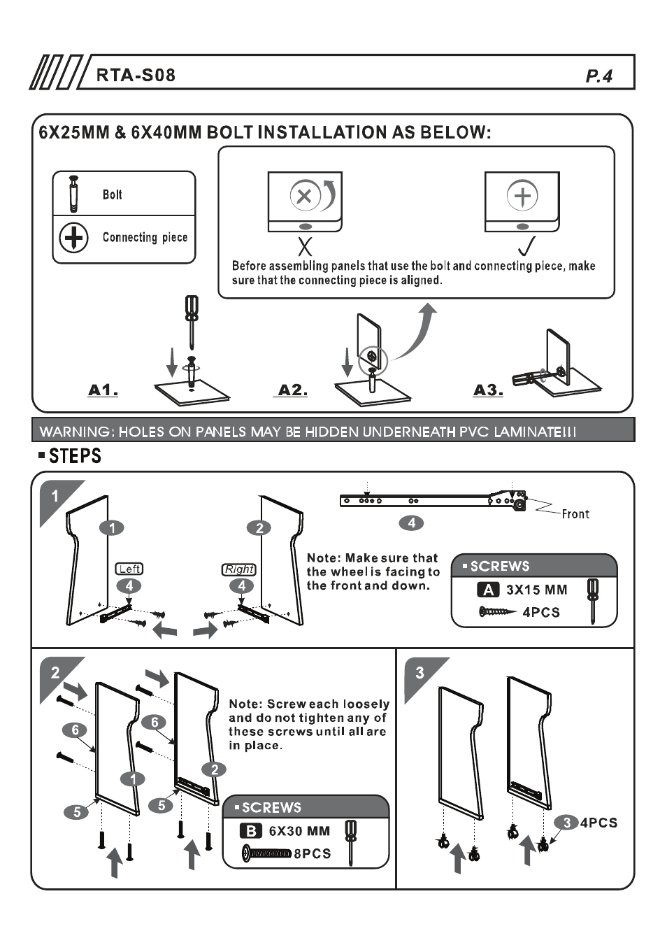 RTA Products RTA-S08 User Manual | Page 4 / 10