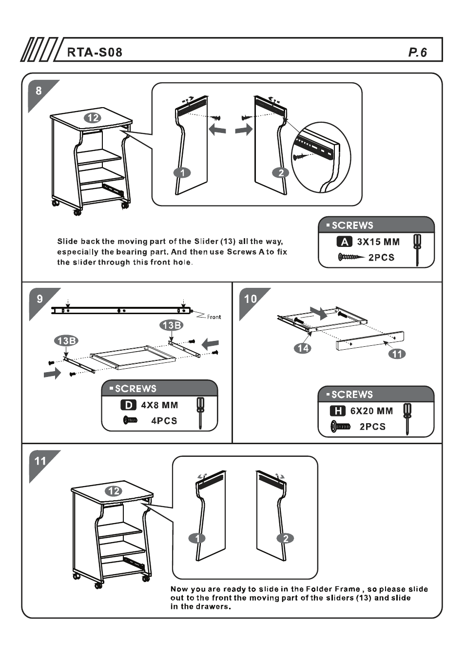 RTA Products RTA-S08 User Manual | Page 6 / 10