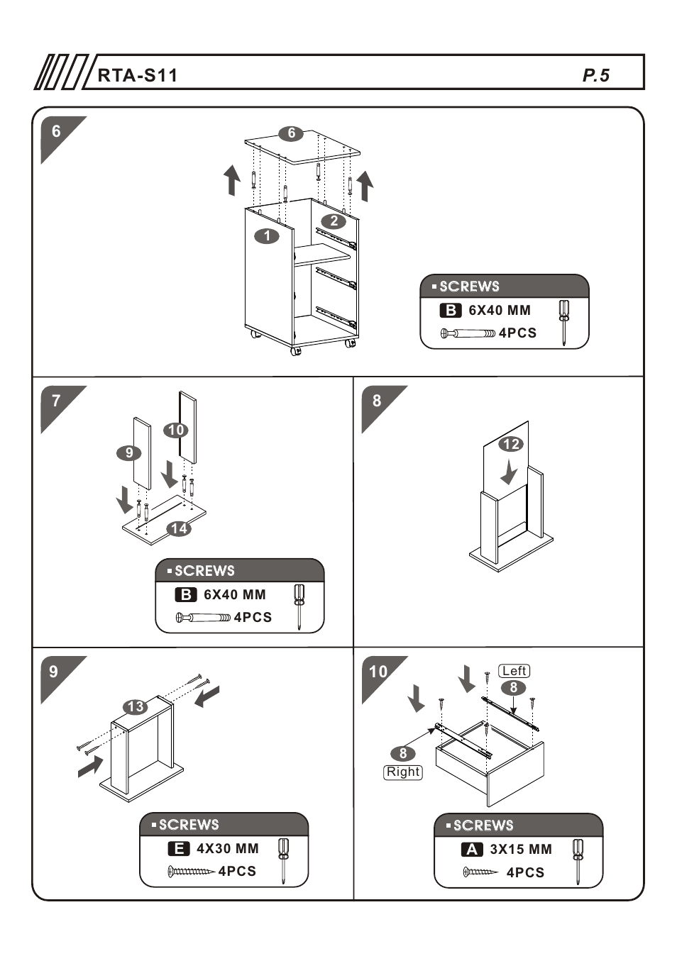 Rta-s11 | RTA Products RTA-S11 User Manual | Page 5 / 9