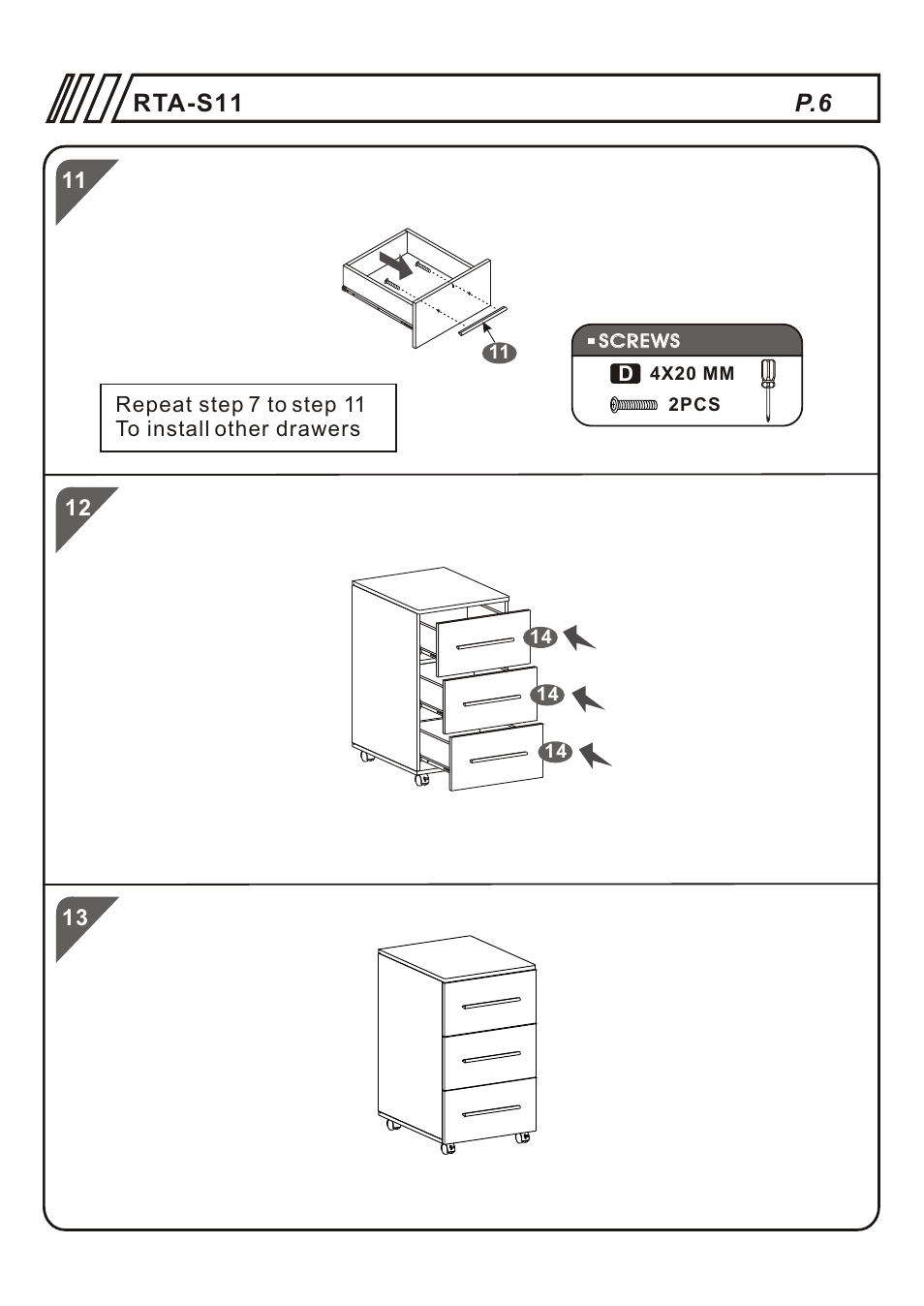 Rta-s11 | RTA Products RTA-S11 User Manual | Page 6 / 9