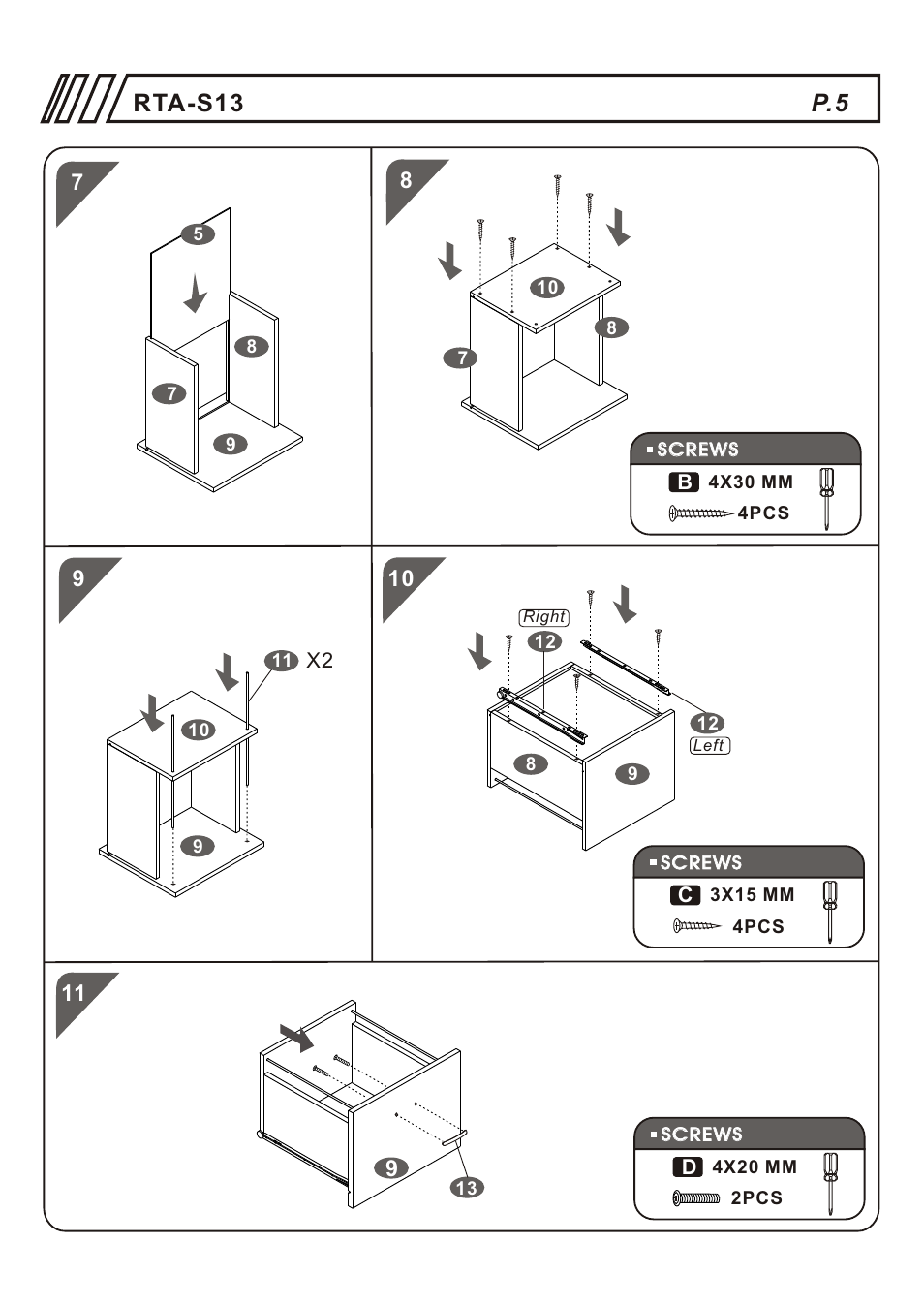 Т³гж 5, Rta-s13 | RTA Products RTA-S13 User Manual | Page 5 / 9