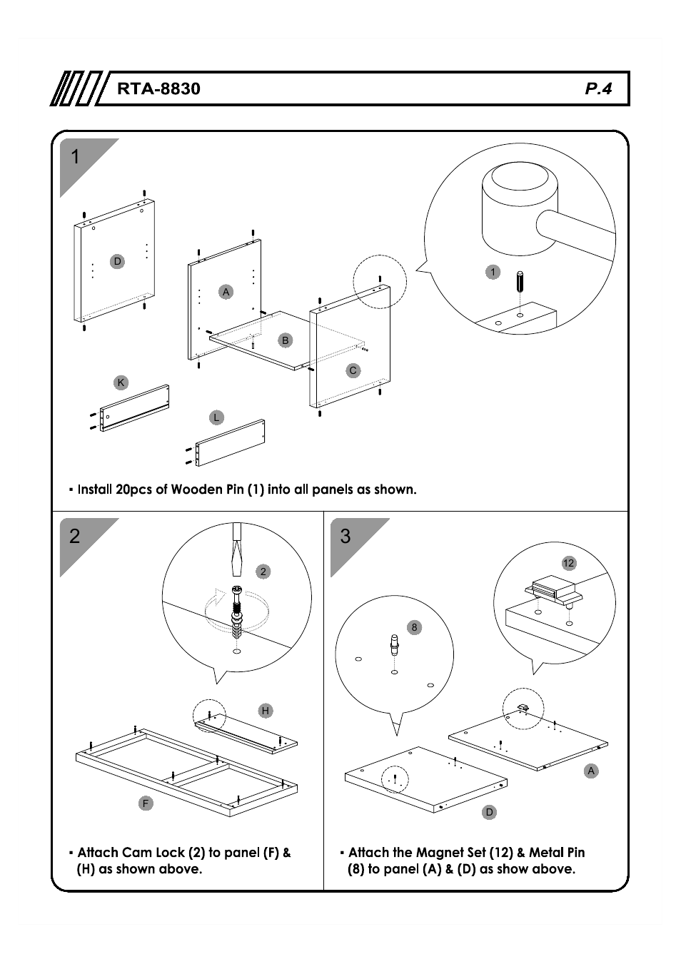 RTA Products RTA-8830 User Manual | Page 4 / 13