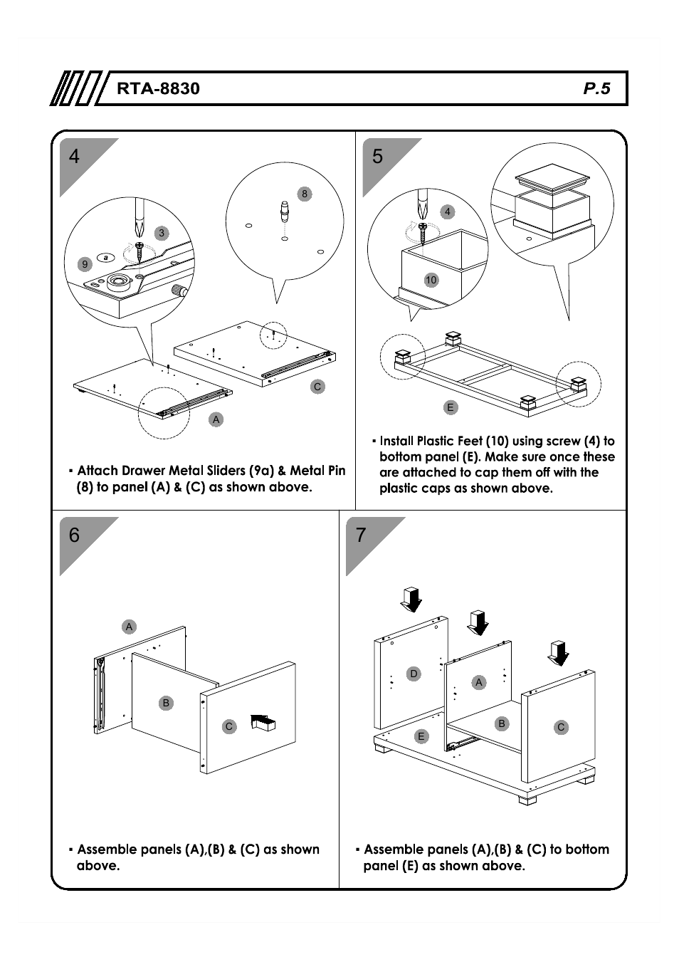 RTA Products RTA-8830 User Manual | Page 5 / 13