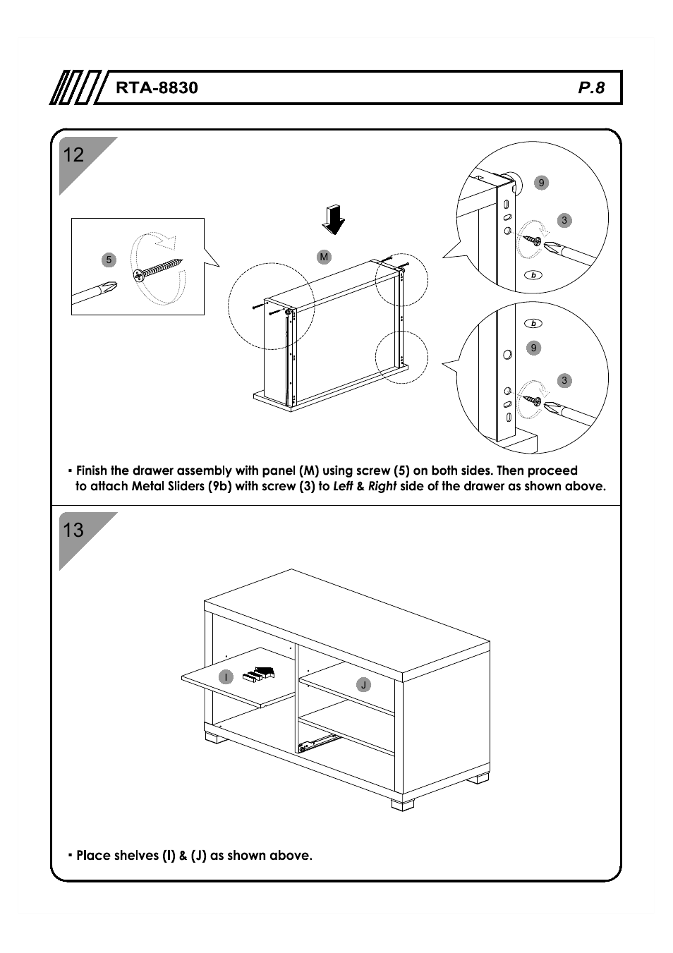 RTA Products RTA-8830 User Manual | Page 8 / 13