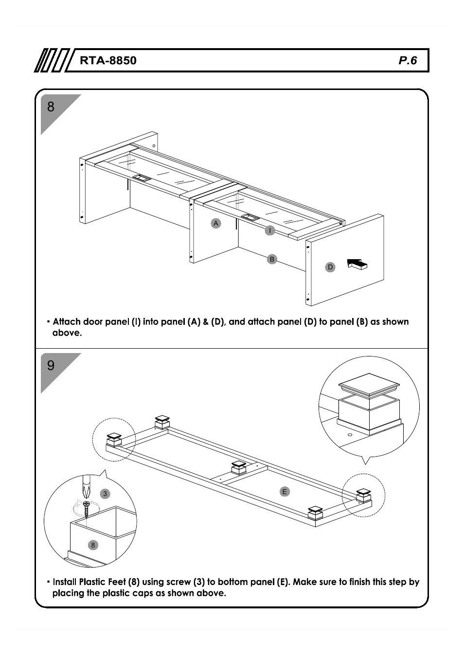 RTA Products RTA-8850 User Manual | Page 6 / 11