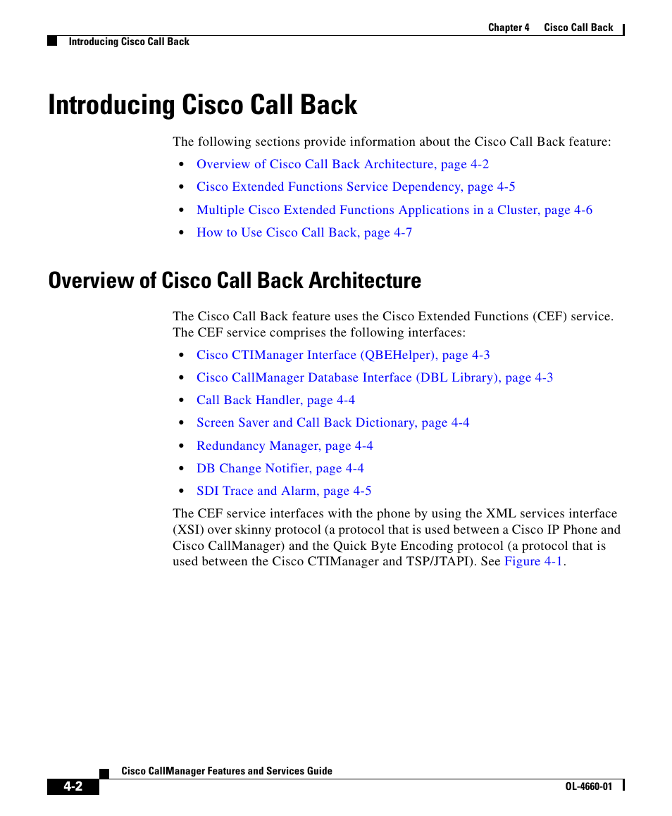 Introducing cisco call back, Overview of cisco call back architecture | Cisco OL-4660-01 User Manual | Page 2 / 18