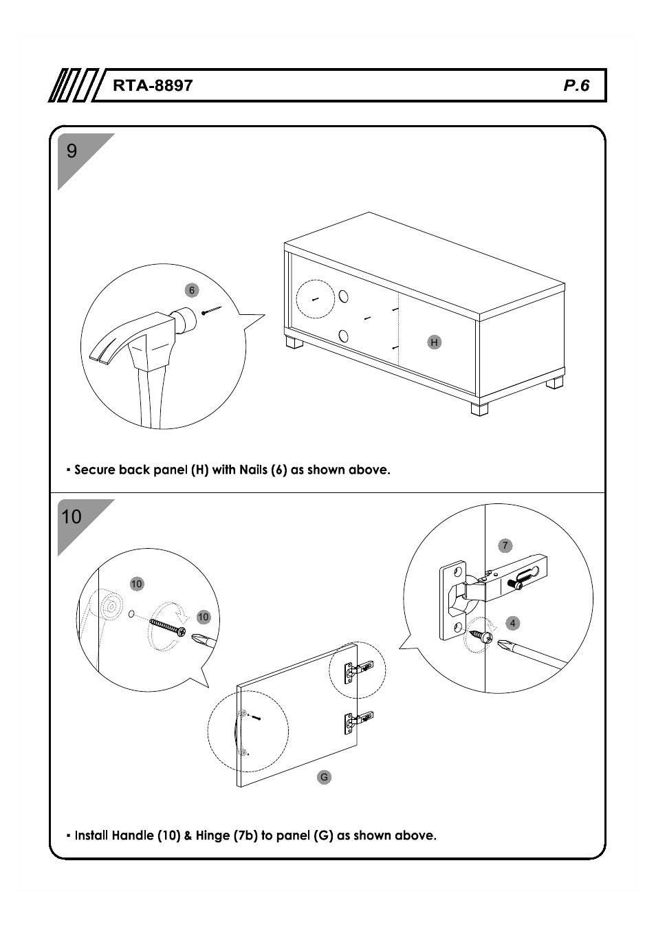 RTA Products RTA-8897 User Manual | Page 6 / 10