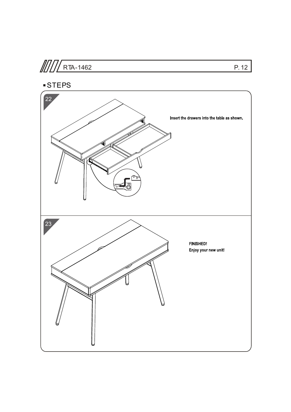 RTA Products RTA-1462 User Manual | Page 12 / 14