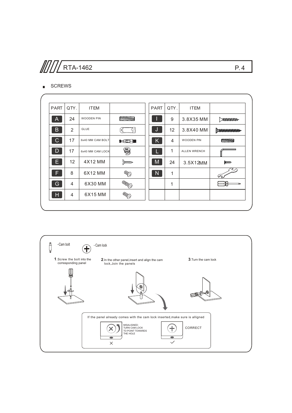 RTA Products RTA-1462 User Manual | Page 4 / 14