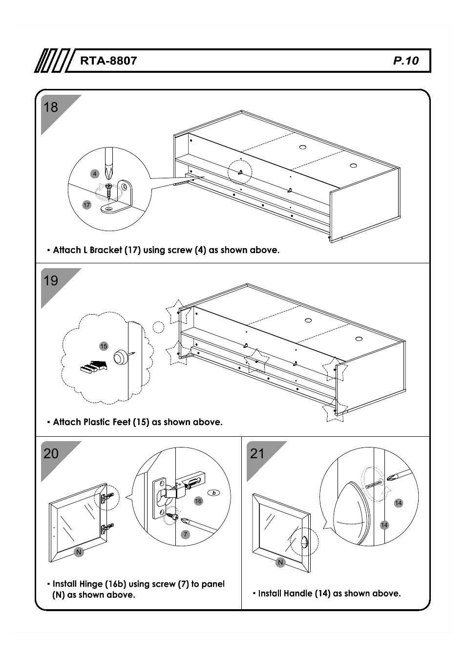 RTA Products RTA-8807 User Manual | Page 10 / 15