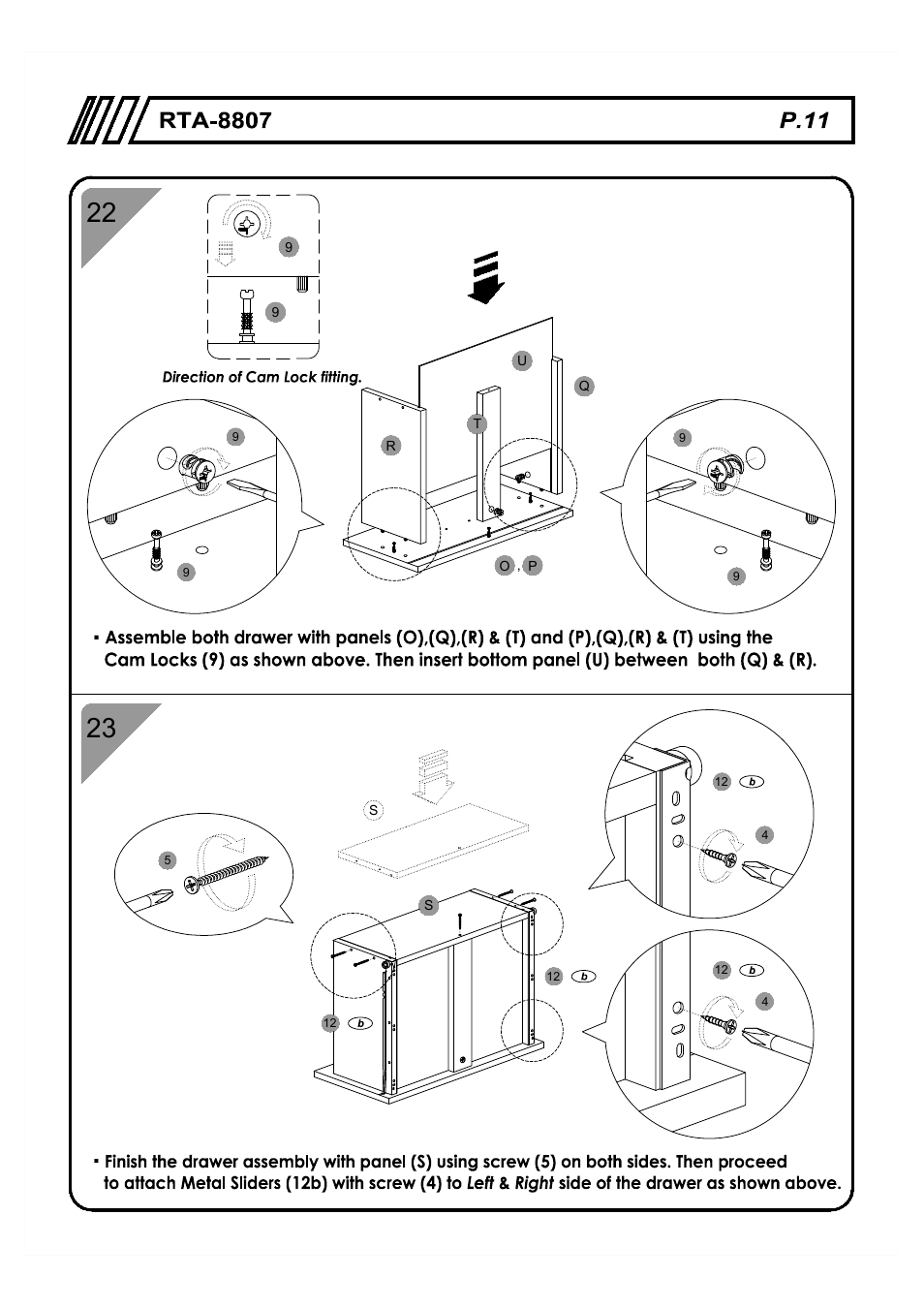 RTA Products RTA-8807 User Manual | Page 11 / 15