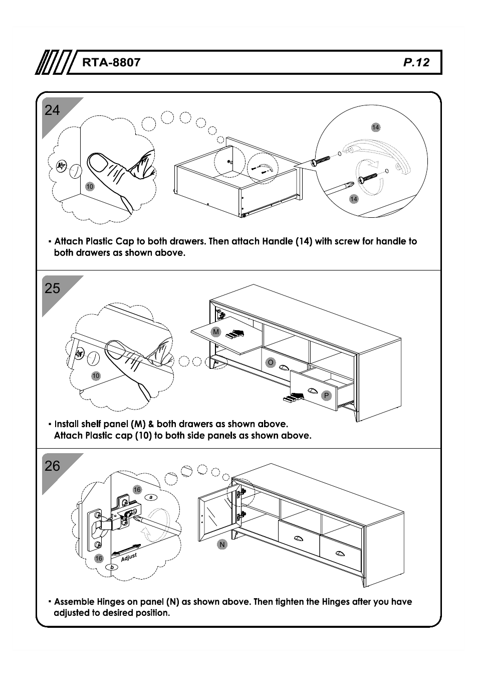 RTA Products RTA-8807 User Manual | Page 12 / 15