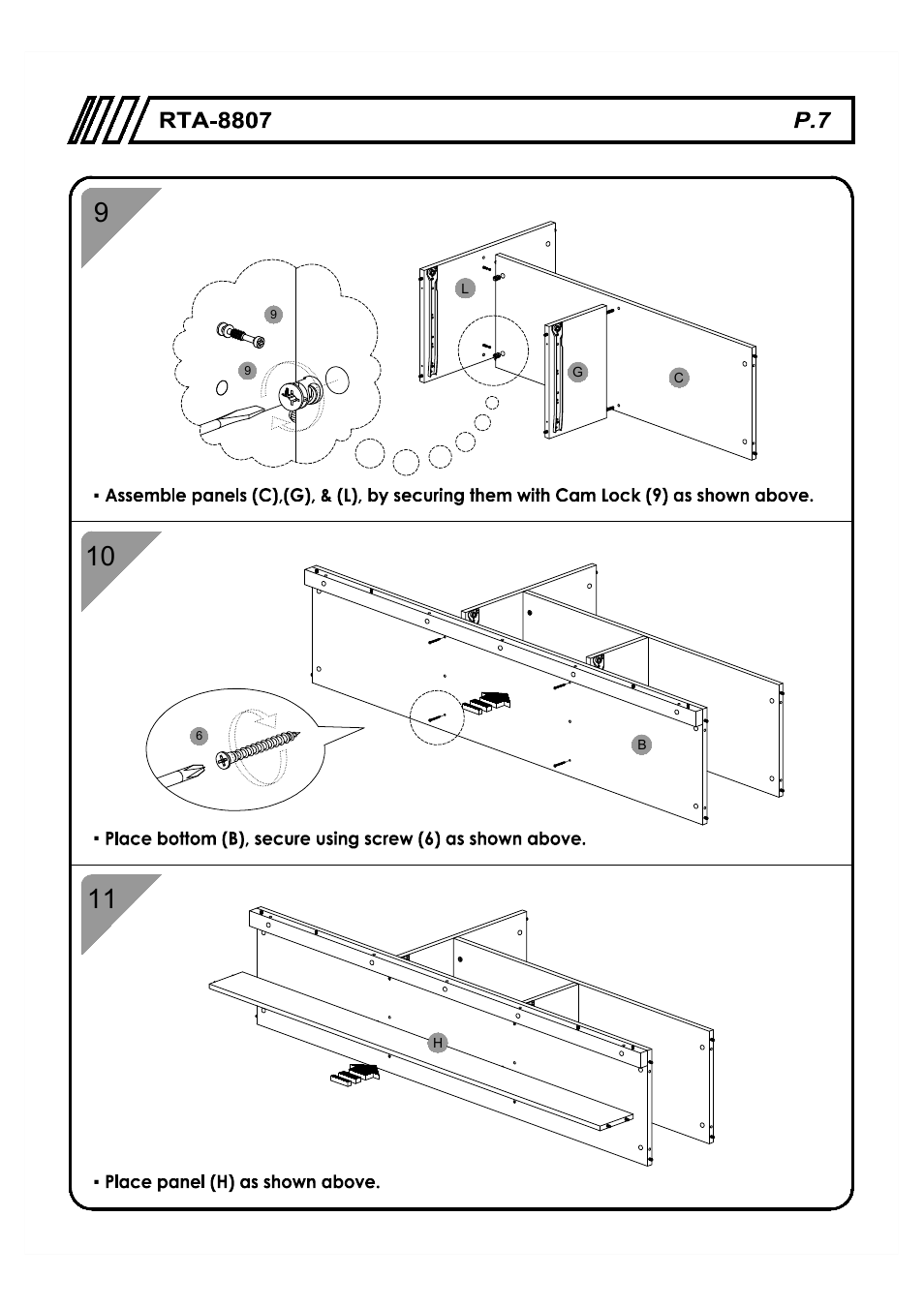 RTA Products RTA-8807 User Manual | Page 7 / 15