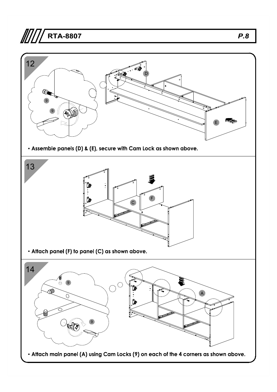 RTA Products RTA-8807 User Manual | Page 8 / 15