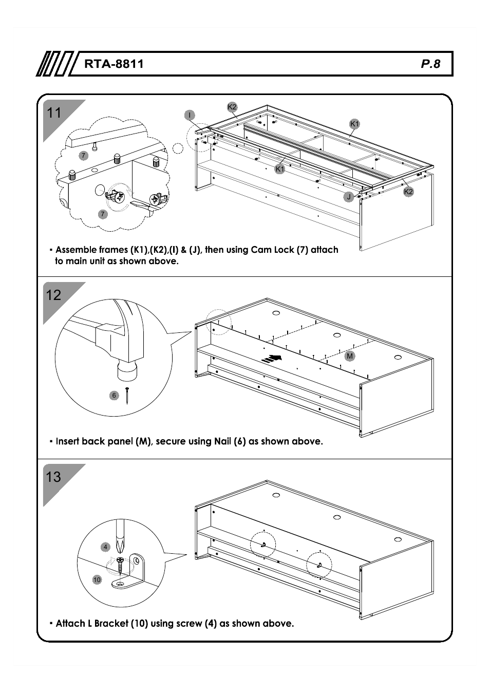 RTA Products RTA-8811 User Manual | Page 8 / 13