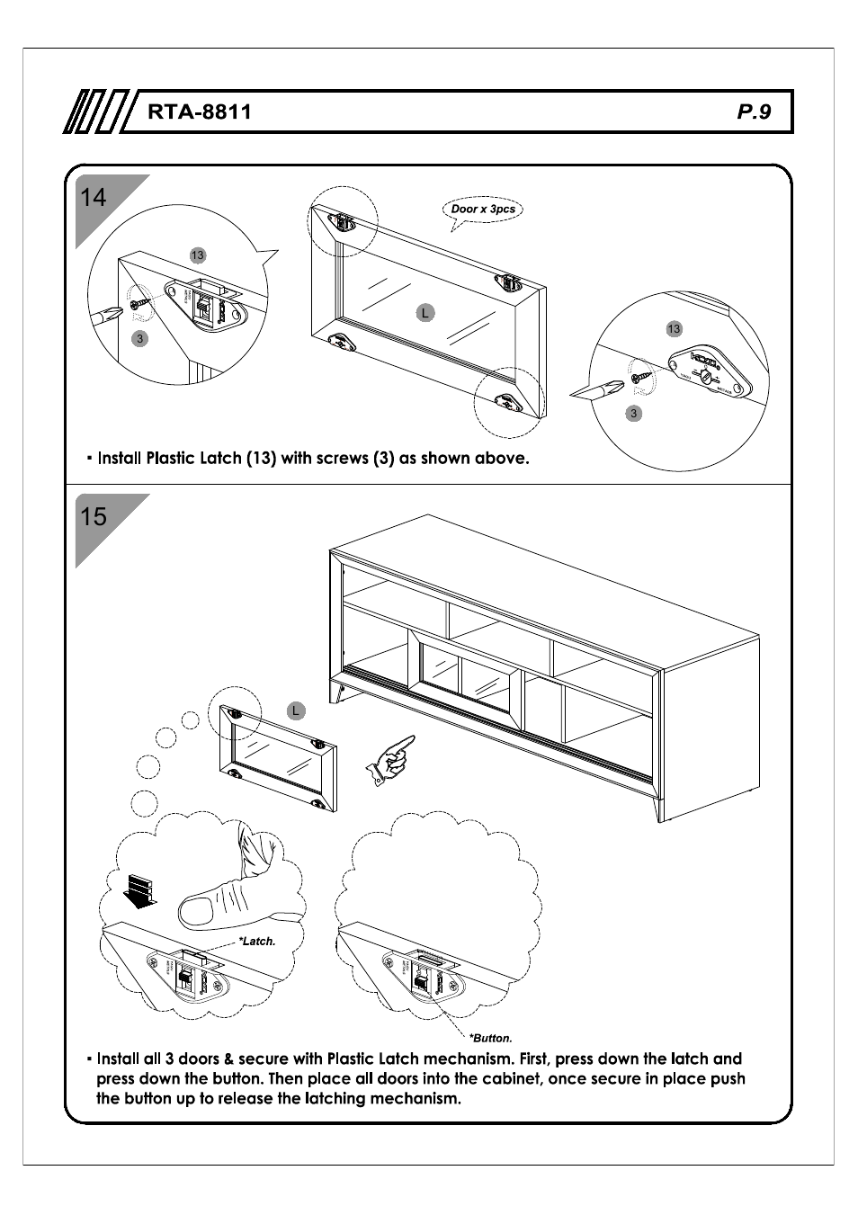 RTA Products RTA-8811 User Manual | Page 9 / 13