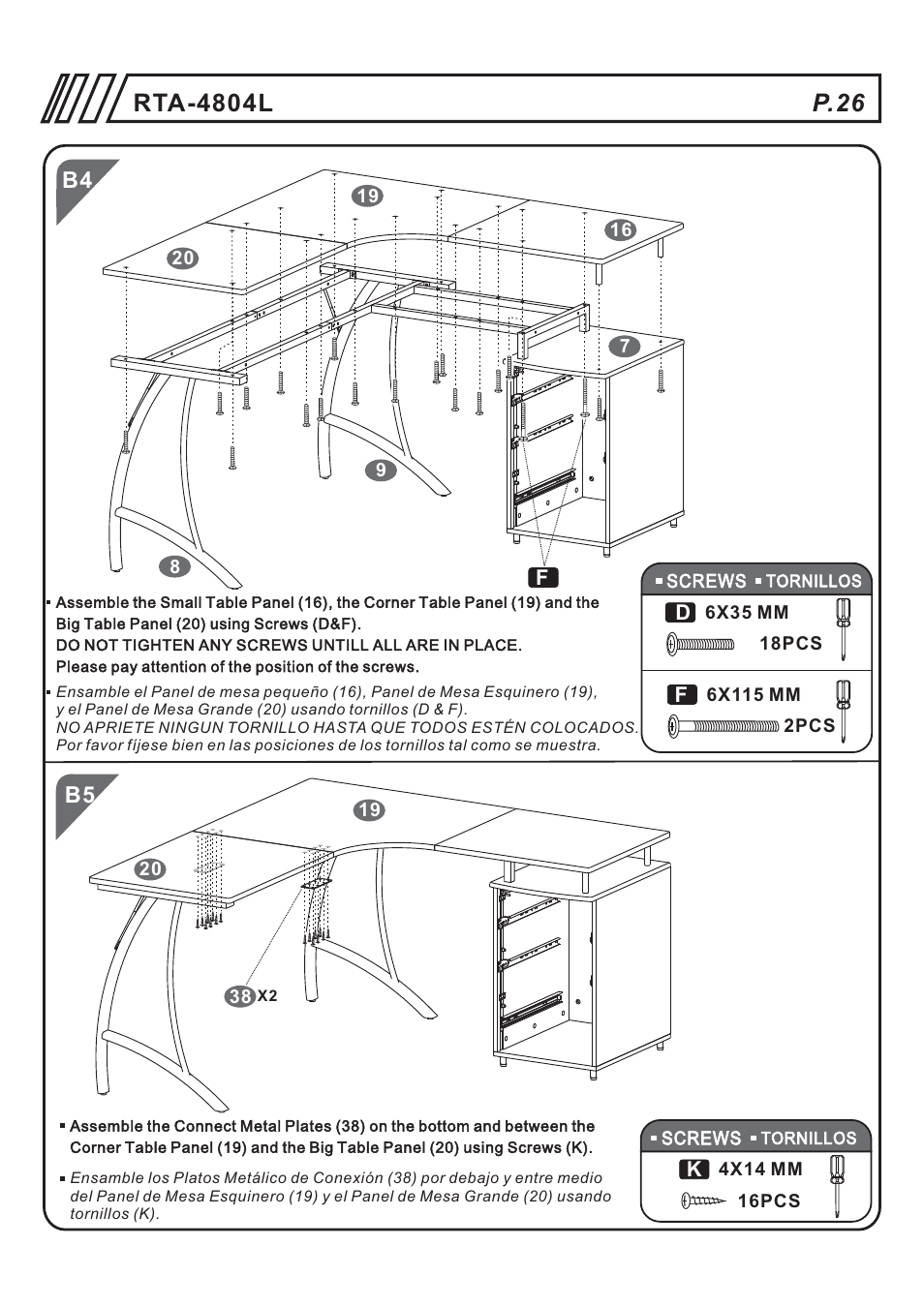 页 26, Rta-4804l, P.26 | B4 b5 | RTA Products RTA-4804L User Manual | Page 26 / 29