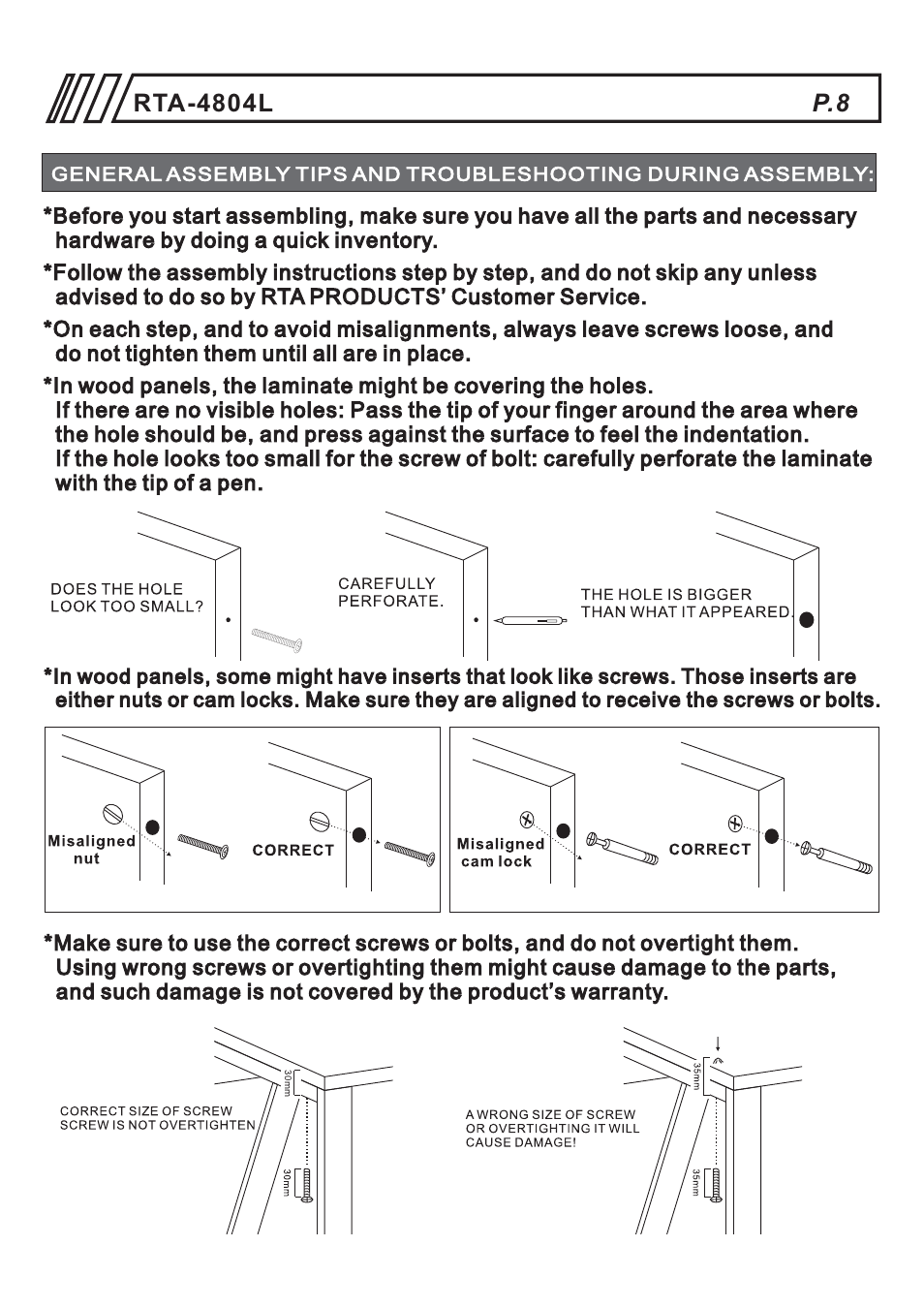 RTA Products RTA-4804L User Manual | Page 8 / 29