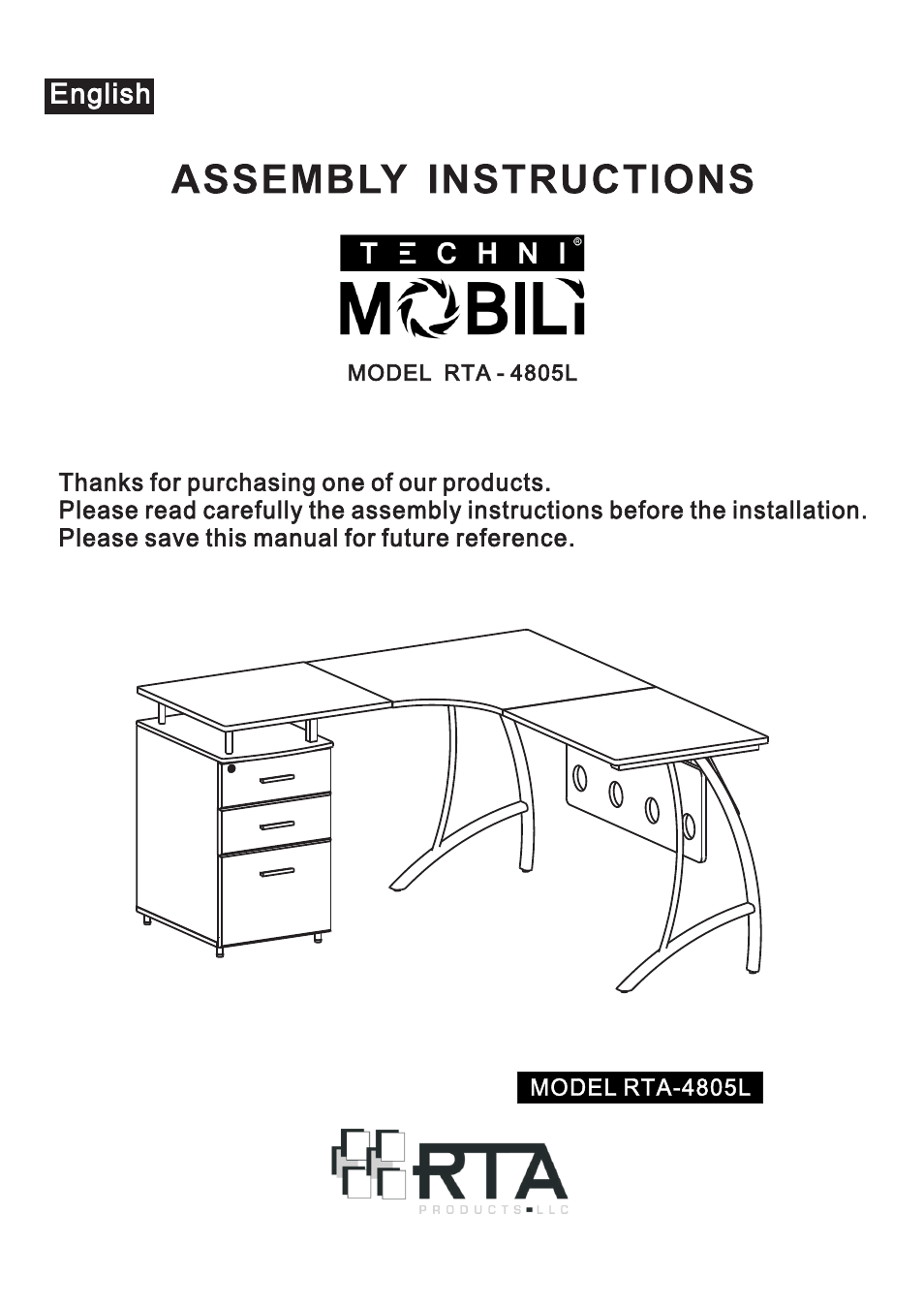 RTA Products RTA-4805L User Manual | 30 pages