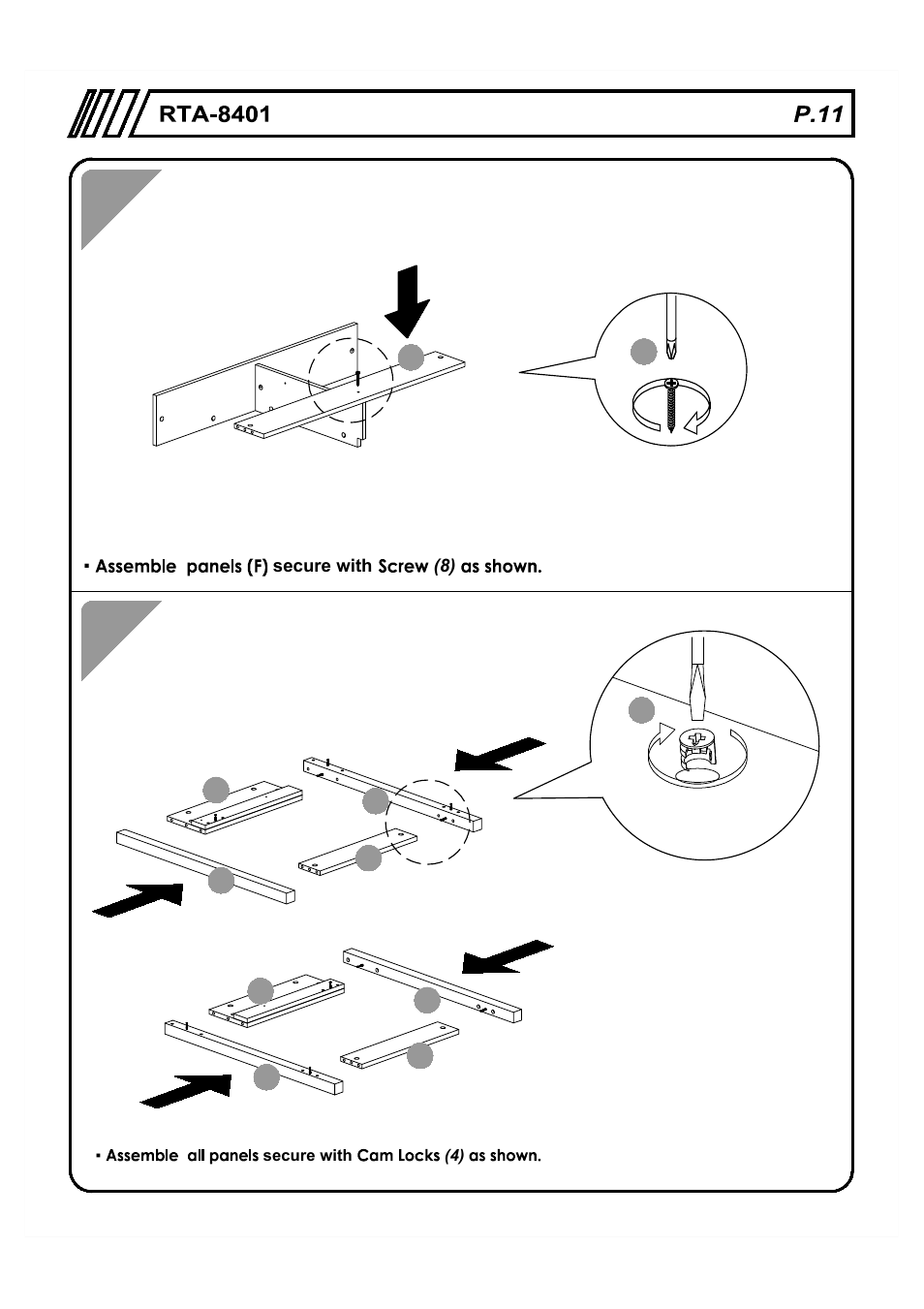 RTA Products RTA-8401 User Manual | Page 11 / 19
