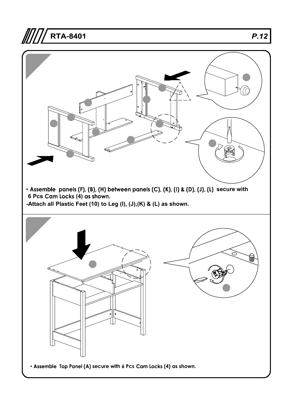 RTA Products RTA-8401 User Manual | Page 12 / 19