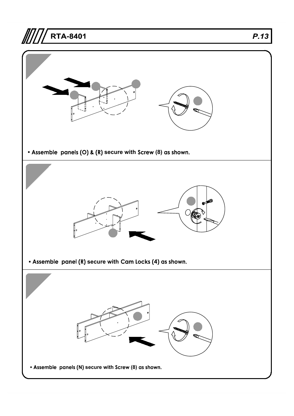 RTA Products RTA-8401 User Manual | Page 13 / 19
