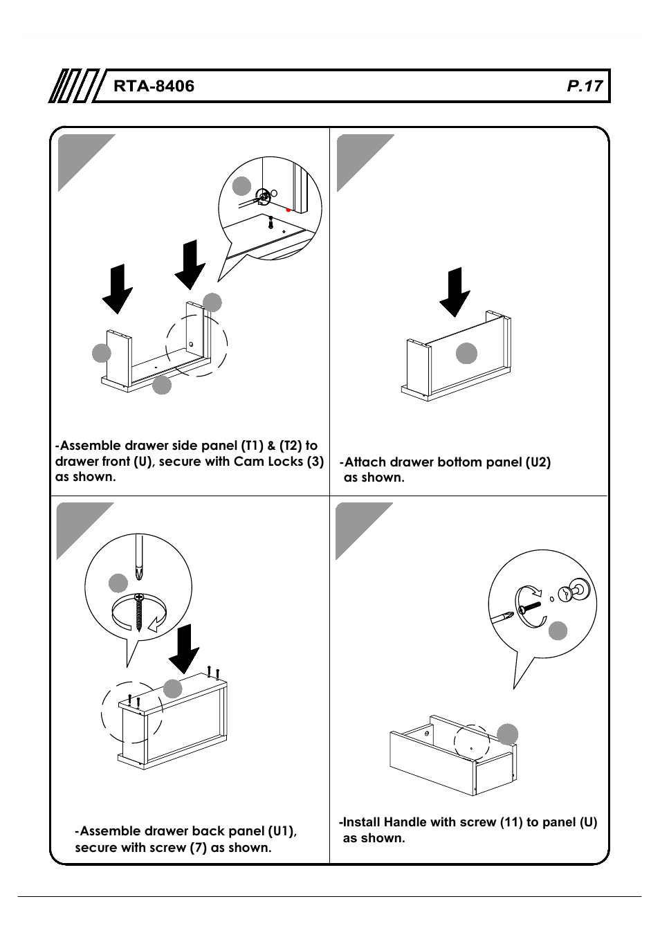 RTA Products RTA-8401 User Manual | Page 17 / 19
