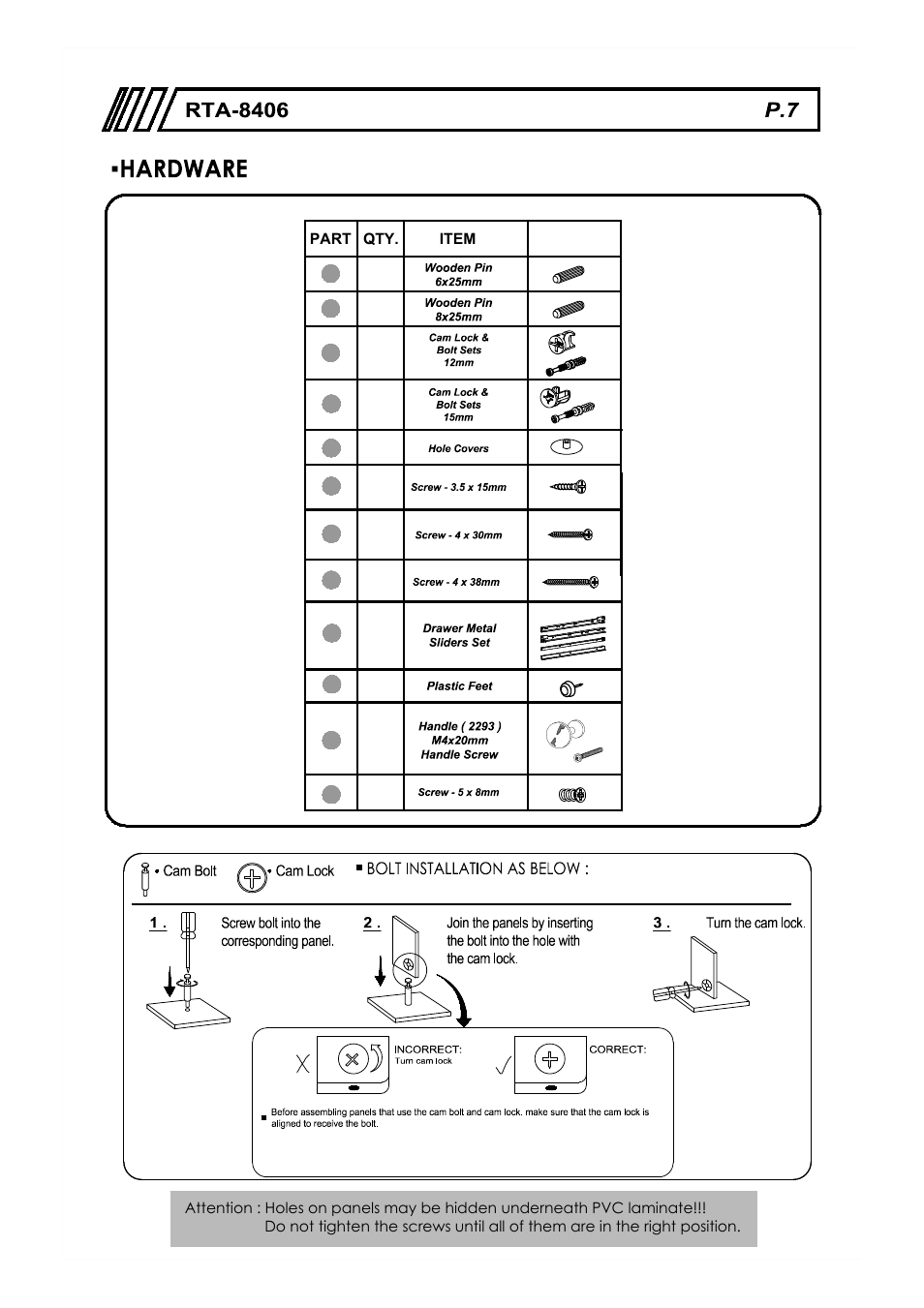 RTA Products RTA-8401 User Manual | Page 7 / 19