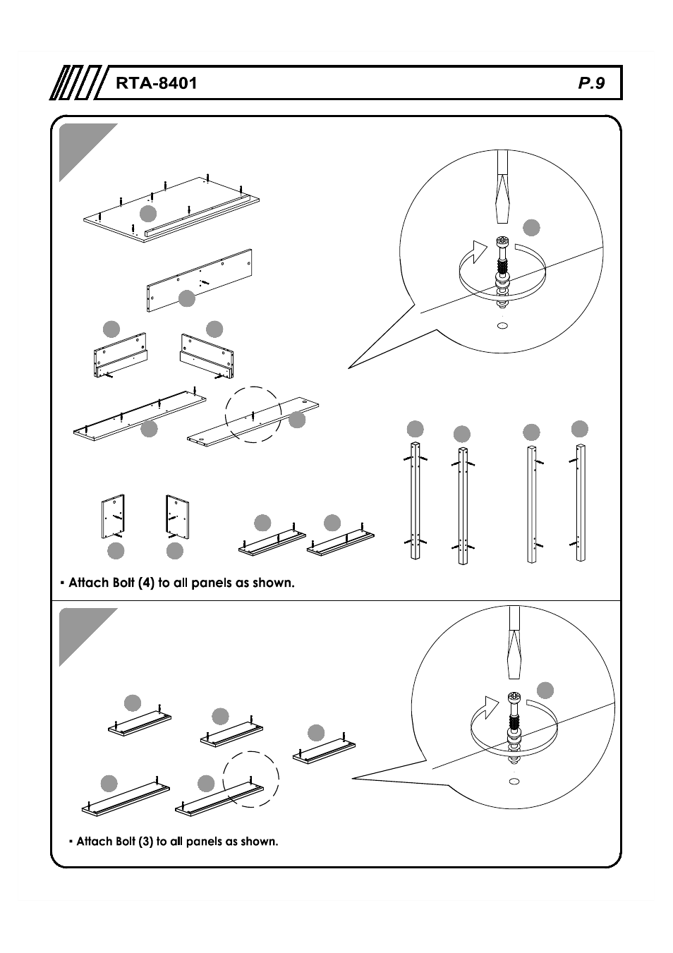 RTA Products RTA-8401 User Manual | Page 9 / 19