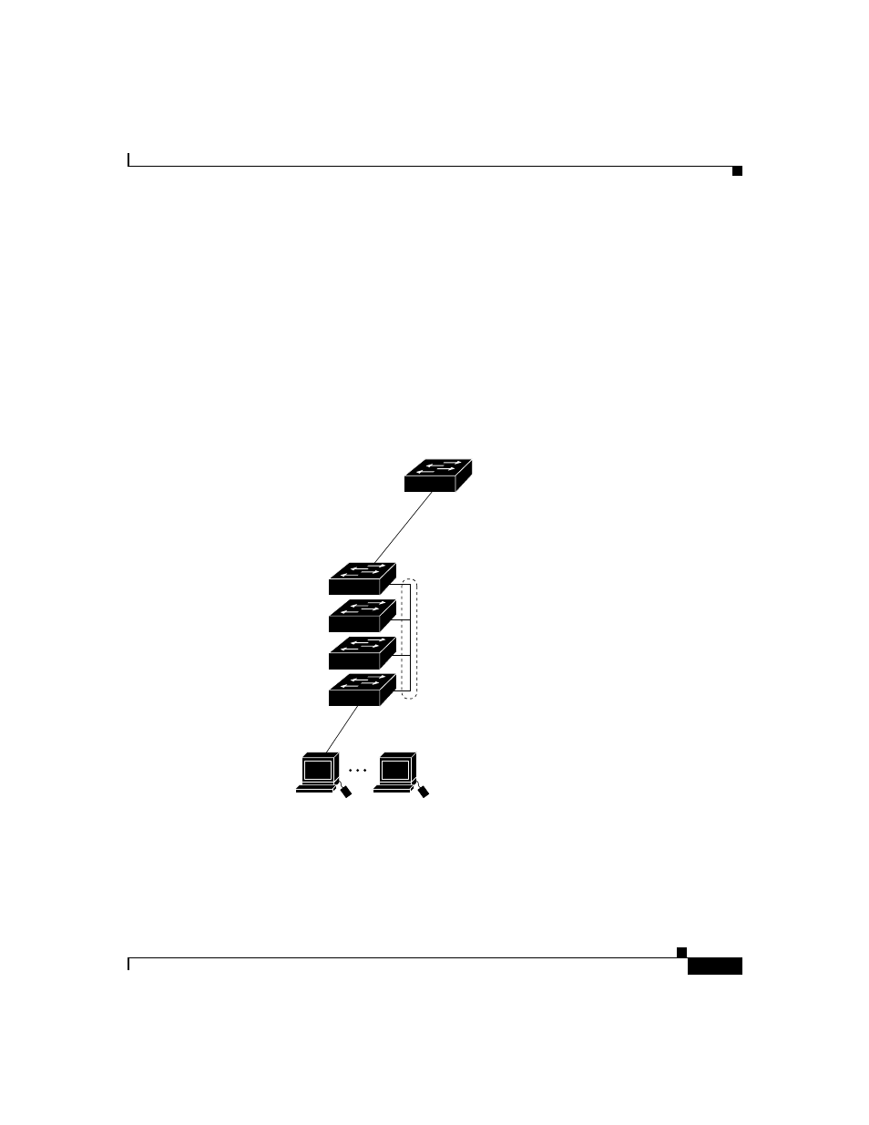 Deployment examples, Example 1: cascaded stack connection | Cisco GigaStack WS-X3500-XL User Manual | Page 31 / 58