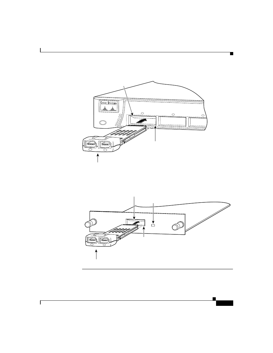 Figure 2-1, Figure 2-2, Gbic module slot gigastack gbic metal flap door | Slot for gigastack gbic gigastack gbic, Gbic led metal flap door | Cisco GigaStack WS-X3500-XL User Manual | Page 37 / 58